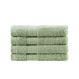 Darrahopens Home & Garden > Bathroom Accessories Linenland Bath Towel Set - 4 Piece Cotton Washcloths - Sage Green