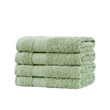 Darrahopens Home & Garden > Bathroom Accessories Linenland Bath Towel Set - 4 Piece Cotton Washcloths - Sage Green