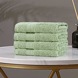 Darrahopens Home & Garden > Bathroom Accessories Linenland Bath Towel Set - 4 Piece Cotton Washcloths - Sage Green