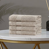 Darrahopens Home & Garden > Bathroom Accessories Linenland Bath Towel Set - 4 Piece Cotton Washcloths - Sandstone