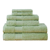 Darrahopens Home & Garden > Bathroom Accessories Luxury 6 Piece Soft and Absorbent Cotton Bath Towel Set - Sage Green