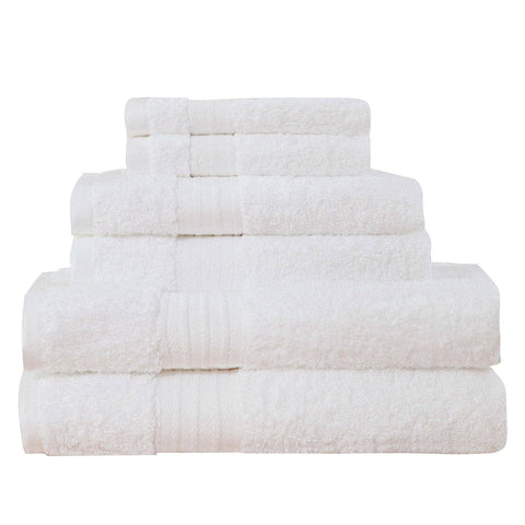 Darrahopens Home & Garden > Bathroom Accessories Luxury 6 Piece Soft and Absorbent Cotton Bath Towel Set - White