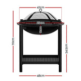 Darrahopens Home & Garden > BBQ Grillz Fire Pit BBQ Grill 2-in-1 Outdoor