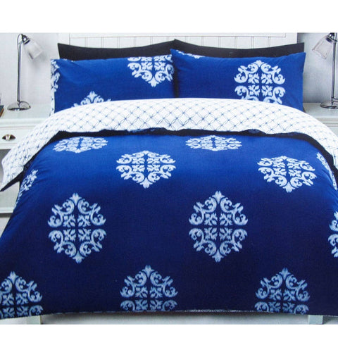 Darrahopens Home & Garden > Bedding 225TC Geo Damask Cotton Rich Easy Care Quilt Cover Set King