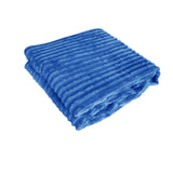 Darrahopens Home & Garden > Bedding 240GSM Corduroy Striped Throw Rug Blue