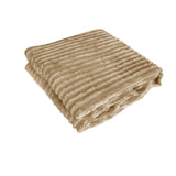 Darrahopens Home & Garden > Bedding 240GSM Corduroy Striped Throw Rug Latte