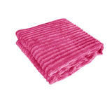 Darrahopens Home & Garden > Bedding 240GSM Corduroy Striped Throw Rug Pink