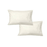 Darrahopens Home & Garden > Bedding 600TC Pair of Wide Self Striped Standard Pillowcases Cream