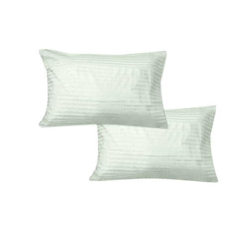 Darrahopens Home & Garden > Bedding 600TC Pair of Wide Self Striped Standard Pillowcases Tea