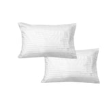 Darrahopens Home & Garden > Bedding 600TC Pair of Wide Self Striped Standard Pillowcases White