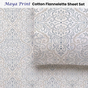 Darrahopens Home & Garden > Bedding Accessorize Cotton Flannelette Sheet Set 40cm Wall Maya Print King