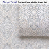 Darrahopens Home & Garden > Bedding Accessorize Cotton Flannelette Sheet Set 40cm Wall Maya Print King