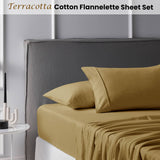 Darrahopens Home & Garden > Bedding Accessorize Cotton Flannelette Sheet Set 40cm Wall Terracotta King