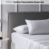 Darrahopens Home & Garden > Bedding Accessorize Cotton Flannelette Sheet Set 40cm Wall White King