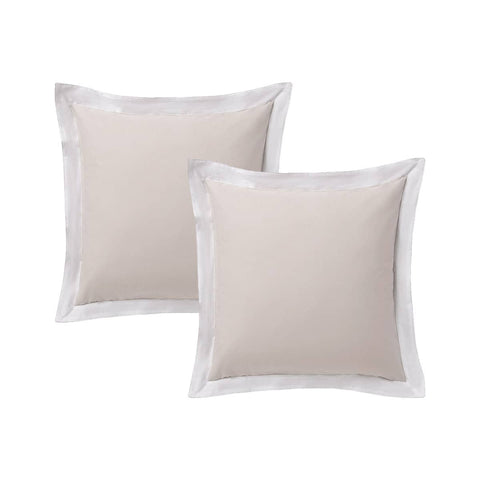 Darrahopens Home & Garden > Bedding Accessorize Pair of  White/Natural Tailored Hotel Deluxe Cotton European Pillowcases