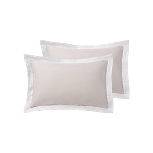 Darrahopens Home & Garden > Bedding Accessorize Pair of  White/Natural Tailored Hotel Deluxe Cotton Standard Pillowcases