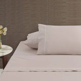 Darrahopens Home & Garden > Bedding Accessorize White/Natural Piped Hotel Deluxe Cotton Sheet Set King