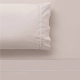 Darrahopens Home & Garden > Bedding Accessorize White/Natural Piped Hotel Deluxe Cotton Sheet Set King