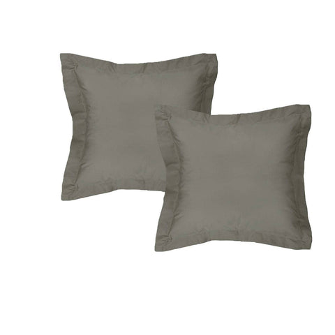 Darrahopens Home & Garden > Bedding Algodon Pair of 300TC Cotton European Pillowcases Charcoal