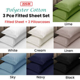 Darrahopens Home & Garden > Bedding Apartmento 225TC Fitted Sheet Set King Navy plus 2 Pillowcases