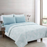 Darrahopens Home & Garden > Bedding Ardor Bayview Blue 7 Pcs Bed-In-A-Bag Comforter Set with Sheet Set Queen