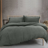 Darrahopens Home & Garden > Bedding Ardor Campbell Charcoal Crinkled Texture Quilt Cover Set King