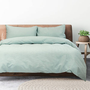 Darrahopens Home & Garden > Bedding Ardor Everly Eucalyptus Soft Embossed Quilt Cover Set King