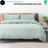 Darrahopens Home & Garden > Bedding Ardor Everly Eucalyptus Soft Embossed Quilt Cover Set King