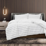 Darrahopens Home & Garden > Bedding Ardor Jax White 3 Pcs Faux Fur Comforter Set Queen/King