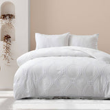 Darrahopens Home & Garden > Bedding Ardor Lucy White Tufted Detail Quilt Cover Set Double