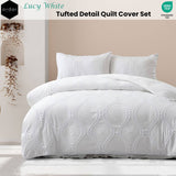 Darrahopens Home & Garden > Bedding Ardor Lucy White Tufted Detail Quilt Cover Set Double