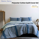 Darrahopens Home & Garden > Bedding Ardor Mateo Navy Polyester Cotton Quilt Cover Set King