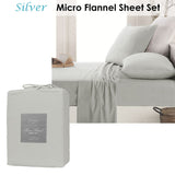 Darrahopens Home & Garden > Bedding Ardor Micro Flannel Sheet Set Silver Mega Queen