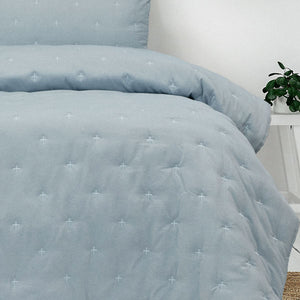 Darrahopens Home & Garden > Bedding Ardor Saladin Chambray 3 Pcs Embroidered Comforter Set Queen/King