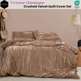 Darrahopens Home & Garden > Bedding Ardor Vivienne Champagne Crushed Velvet Quilt Cover Set King