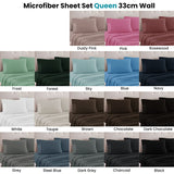 Darrahopens Home & Garden > Bedding Art Terrace Microfiber Sheet Set Queen 33cm Wall Dark Chocolate