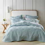 Darrahopens Home & Garden > Bedding Bianca Aspen Sky Blue Embroidered Bedspread Set Double