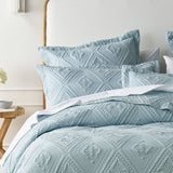 Darrahopens Home & Garden > Bedding Bianca Aspen Sky Blue Embroidered Bedspread Set Double