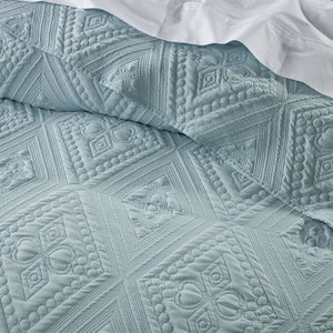 Darrahopens Home & Garden > Bedding Bianca Aspen Sky Blue Embroidered Bedspread Set Double