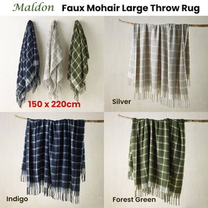 Darrahopens Home & Garden > Bedding Bianca Maldon Faux Mohair Large Throw Rug 150 x 220 cm Forest Green