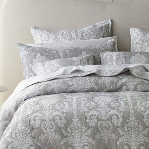 Darrahopens Home & Garden > Bedding Bianca Olivia Grey Polyester Cotton Jacquard Coverlet Set Queen/King