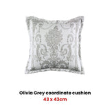 Darrahopens Home & Garden > Bedding Bianca Olivia Grey Square Filled Cushion