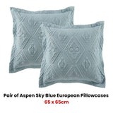 Darrahopens Home & Garden > Bedding Bianca Pair of Aspen Sky Blue European Pillowcases