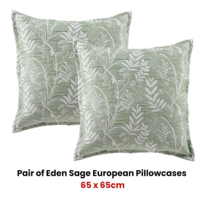 Darrahopens Home & Garden > Bedding Bianca Pair of Eden Sage European Pillowcases