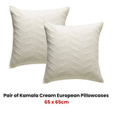 Darrahopens Home & Garden > Bedding Bianca Pair of Kamala Cream European Pillowcases