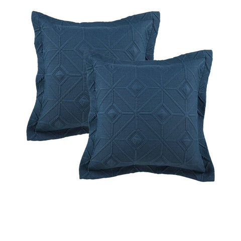 Darrahopens Home & Garden > Bedding Bianca Pair of Kazimir Navy European Pillowcases