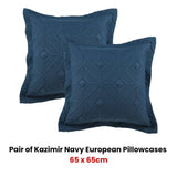 Darrahopens Home & Garden > Bedding Bianca Pair of Kazimir Navy European Pillowcases