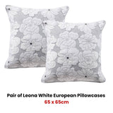 Darrahopens Home & Garden > Bedding Bianca Pair of Leona White European Pillowcases