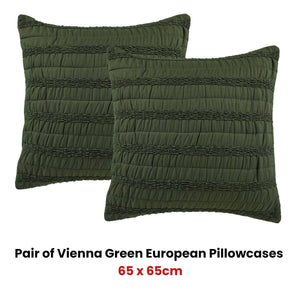 Darrahopens Home & Garden > Bedding Bianca Pair of Vienna Green European Pillowcases