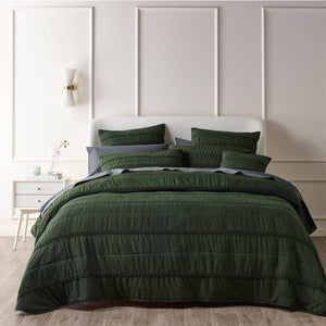 Darrahopens Home & Garden > Bedding Bianca Vienna Green Textured Bedspread Set King Single